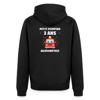 3 Jahre - Unisex Premium Bio Zip Hoodie - Schwarz - Hinten - Nico (187cm)