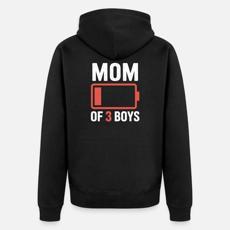 Batterie maman de trois garçons - Veste à capuche bio Premium Unisexe - noir