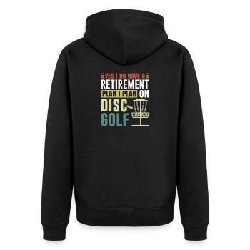 Disc Golf Gifts Disc Golf - Unisex Premium Organic Zip Hoodie - black - Back - Nico (187cm)