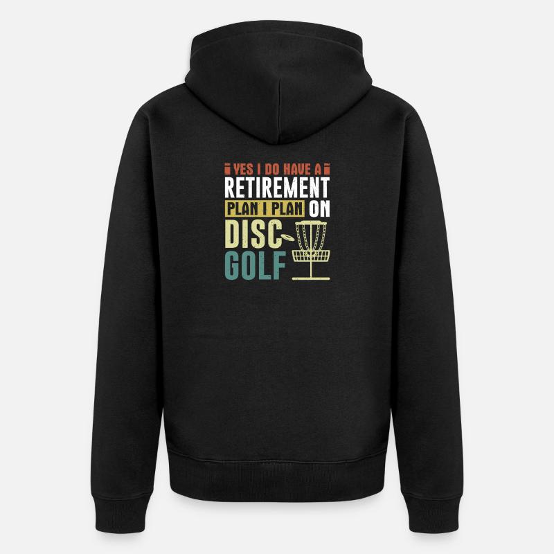 Disc Golf Geschenke Discgolf - Unisex Premium Bio Zip Hoodie - Schwarz