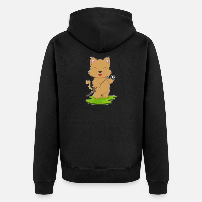 Chat Billiard Cue Sport - Veste à capuche bio Premium Unisexe - noir