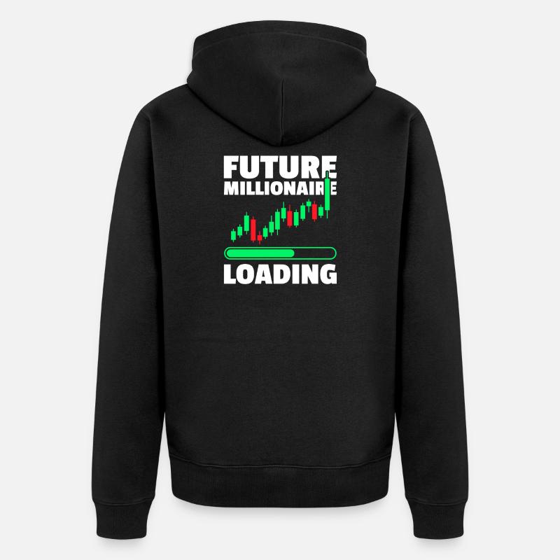 Futur millionnaire Trader en bourse - Veste à capuche bio Premium Unisexe - noir