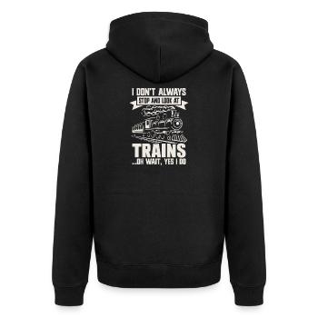 Spotting de trains de locomotives à vapeur - Veste à capuche bio Premium Unisexe - noir - Dos - Nico (187cm)