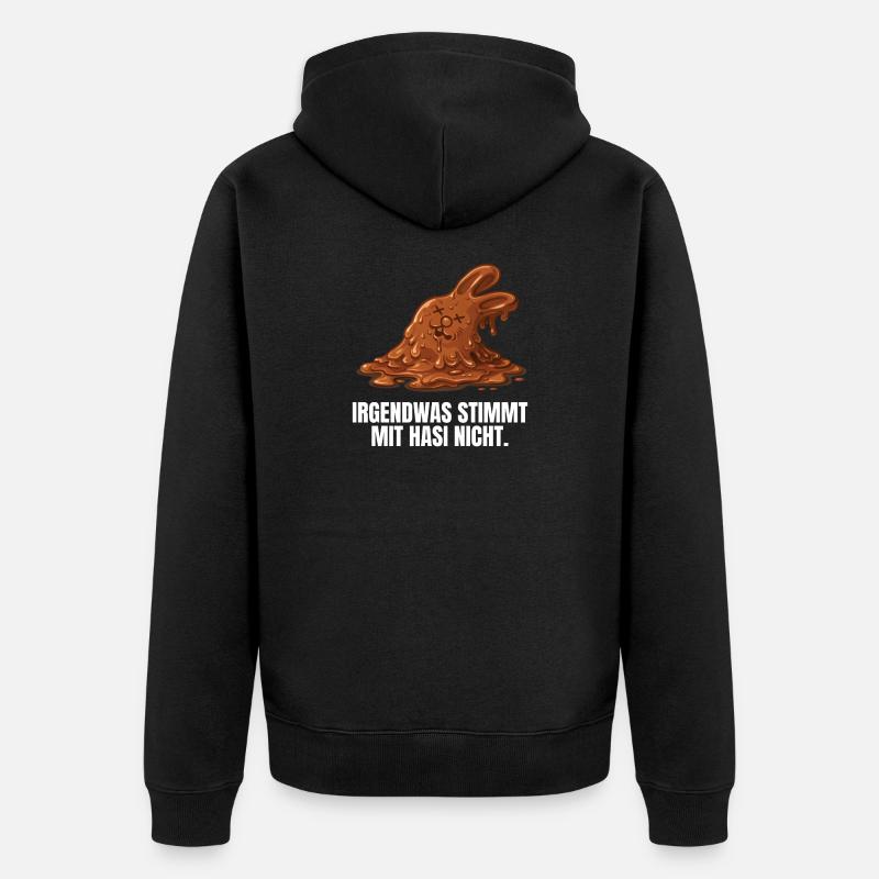 Lapin en chocolat Lapin de Pâques - Veste à capuche bio Premium Unisexe - noir