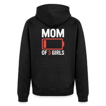 Maman de 3 filles Battery - Veste à capuche bio Premium Unisexe - noir - Dos - Nico (187cm)