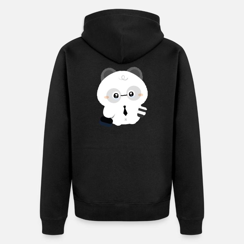 Trøtt panda - Premium økologisk unisex-hettejakke - svart