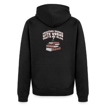 Échos à travers les mots Slam Stack - Veste à capuche bio Premium Unisexe - noir - Dos - Nico (187cm)