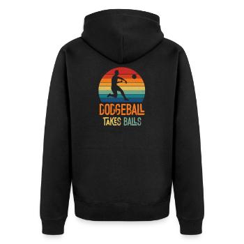 Dodgeball Takes Balls Retro Rainbow - Unisex Premium Organic Zip Hoodie - black - Back - Nico (187cm)