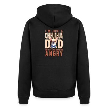 Chihuahua Chihuahueño Papa Je suis juste - Veste à capuche bio Premium Unisexe - noir - Dos - Nico (187cm)