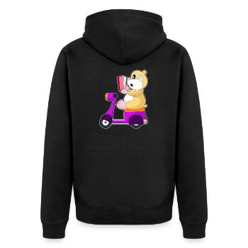 Trottinette de hamster - Veste à capuche bio Premium Unisexe - noir - Dos - Nico (187cm)