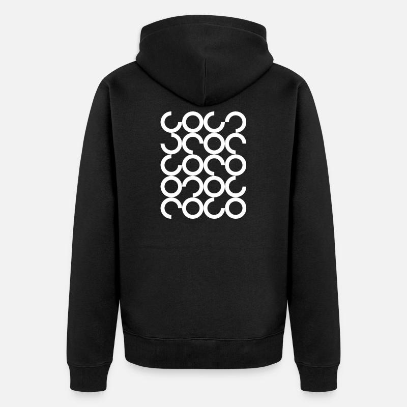Interlocking Circle Chain Pattern - Unisex Premium Organic Zip Hoodie - black