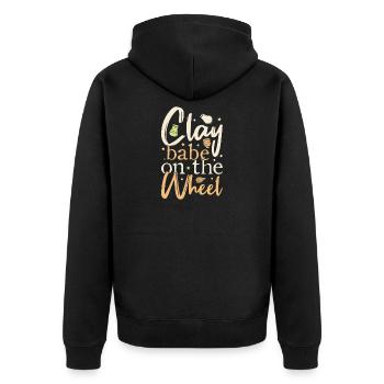 Cadeaux pour les potiers Clay Babe au tour - Veste à capuche bio Premium Unisexe - noir - Dos - Nico (187cm)