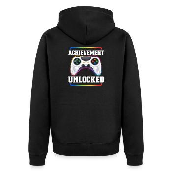 Gaming Gamer Video Games Controllers Gaming Gamers - Unisex Premium Organic Zip Hoodie - black - Back - Nico (187cm)
