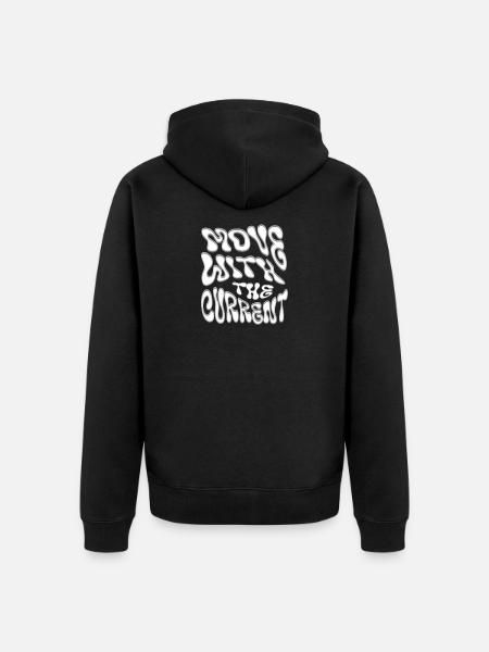 Moving with the Current - Unisex Premium Organic Zip Hoodie - black