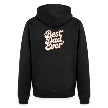 Meilleur Papa de tous les temps - Cadeau de Papa pour la fête des pères - Veste à capuche bio Premium Unisexe - noir - Dos - Nico (187cm)