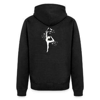 Gymnast With Clubs Rhythmic Gymnastics - Unisex Premium Organic Zip Hoodie - black - Back - Nico (187cm)