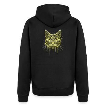 Portrait de chat Look Or – Noble Cat Face - Veste à capuche bio Premium Unisexe - noir - Dos - Nico (187cm)