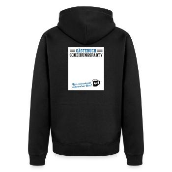 Guestbook Divorce Party Divorced Divorce - Unisex Premium Organic Zip Hoodie - black - Back - Nico (187cm)