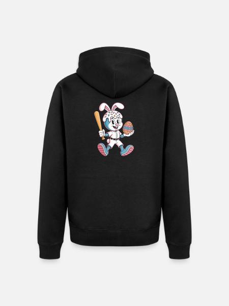 Hoppelhase with Easter egg - Unisex Premium Organic Zip Hoodie - black