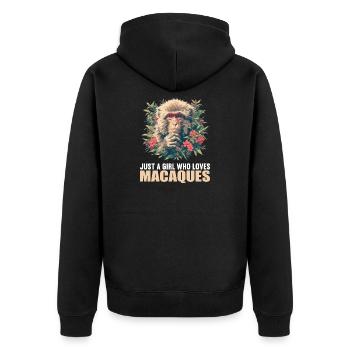 Macaque Macaque - Unisex Premium Organic Zip Hoodie - black - Back - Nico (187cm)