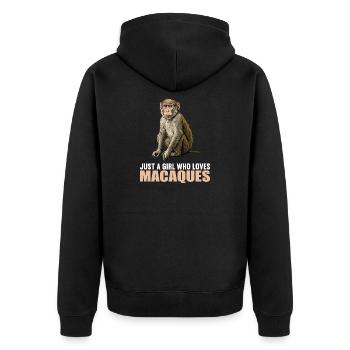 Macaque Macaque - Unisex Premium Organic Zip Hoodie - black - Back - Nico (187cm)