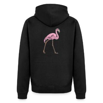 Lunettes de soleil flamant rose - Veste à capuche bio Premium Unisexe - noir - Dos - Nico (187cm)