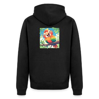 Aras Ara - Unisex Premium Bio Zip Hoodie - Schwarz - Hinten - Nico (187cm)