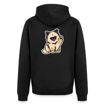 Style autocollants pour chiens mignons – Toshi le chien duveteux - Veste à capuche bio Premium Unisexe - noir - Dos - Nico (187cm)