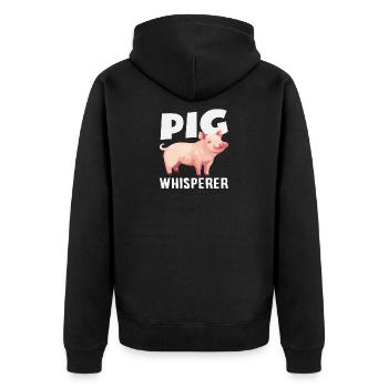 Chuchoteur de cochons Fermier drôle Fermier - Veste à capuche bio Premium Unisexe - noir - Dos - Nico (187cm)