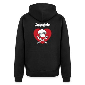 Küchenliebe Hobbykoch Leidenschaft Kochen Koch - Unisex Premium Bio Zip Hoodie - Schwarz - Hinten - Nico (187cm)