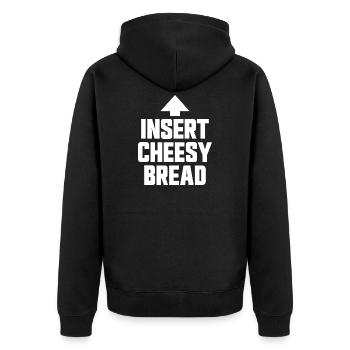 Cheese bread (favorite food) - Unisex Premium Organic Zip Hoodie - black - Back - Nico (187cm)