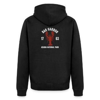 Bar Harbor, Acadia-Nationalpark – Besuchen Sie Aca - Unisex Premium Bio Zip Hoodie - Schwarz - Hinten - Nico (187cm)