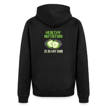 Dietician Diet - Unisex Premium Organic Zip Hoodie - black - Back - Nico (187cm)