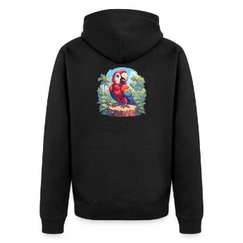 Aras Ara - Unisex Premium Bio Zip Hoodie - Schwarz - Hinten - Nico (187cm)
