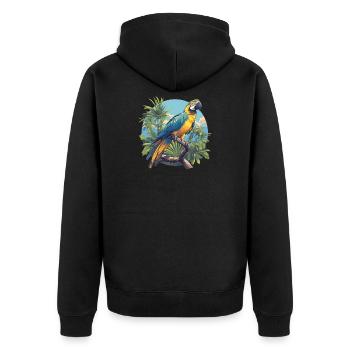 Aras Ara - Unisex Premium Bio Zip Hoodie - Schwarz - Hinten - Nico (187cm)