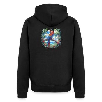 Aras Ara - Unisex Premium Bio Zip Hoodie - Schwarz - Hinten - Nico (187cm)