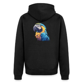 L’ère de l’ara - Veste à capuche bio Premium Unisexe - noir - Dos - Nico (187cm)