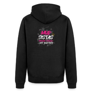 Mud sistas Schlammlauf Mud Run Muddy Race - Unisex Premium Organic Zip Hoodie - black - Back - Nico (187cm)