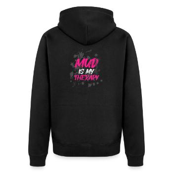 La boue, c’est ma thérapie Schlammlauf Mud Run Muddy Race - Veste à capuche bio Premium Unisexe - noir - Dos - Nico (187cm)