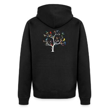 Bird Watching Birding Bird Watcher Bird Nerd - Unisex Premium Organic Zip Hoodie - black - Back - Nico (187cm)