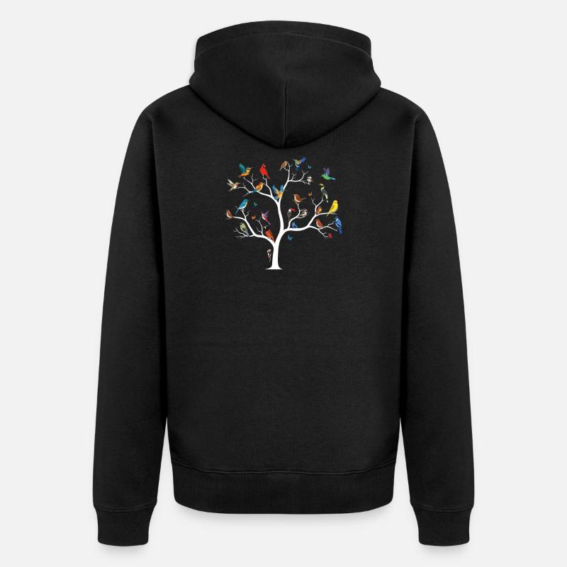Bird Watching Birding Bird Watcher Vogel-Nerd - Unisex Premium Bio Zip Hoodie - Schwarz