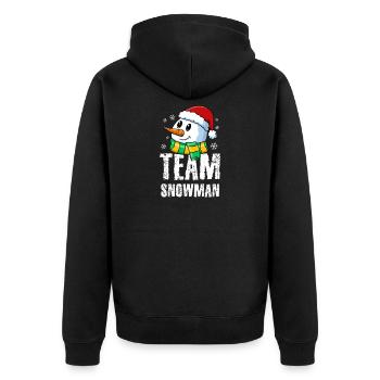 Cute Snowman with Santa Hat and Scarf Design - Unisex Premium Bio Zip Hoodie - Schwarz - Hinten - Nico (187cm)
