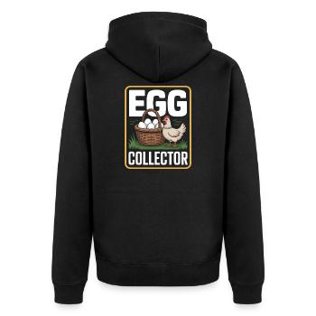 Eggs Collector Hühnerhalter Huhn - Unisex Premium Bio Zip Hoodie - Schwarz - Hinten - Nico (187cm)