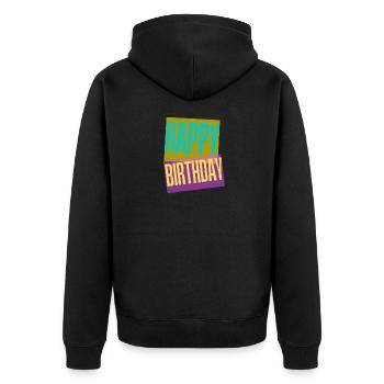 Bon anniversaire - Veste à capuche bio Premium Unisexe - noir - Dos - Nico (187cm)