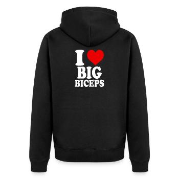 J’adore les gros biceps drôle GYM Fitness Gym - Veste à capuche bio Premium Unisexe - noir - Dos - Nico (187cm)