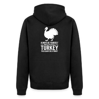 Turkey Sayings Turkey Funny Turkey Gift - Unisex Premium Organic Zip Hoodie - black - Back - Nico (187cm)