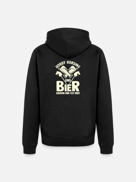 Bier Pferd Hobby Horsing - Unisex Premium Bio Zip Hoodie - Schwarz