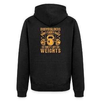 Motivation fitness Bodybuilder Haltes - Veste à capuche bio Premium Unisexe - noir - Dos - Nico (187cm)