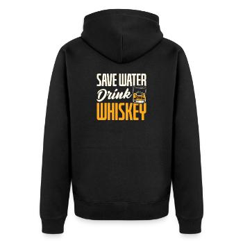 Économiser de l’eau Boisson Whisky Style de citation drôle - Veste à capuche bio Premium Unisexe - noir - Dos - Nico (187cm)