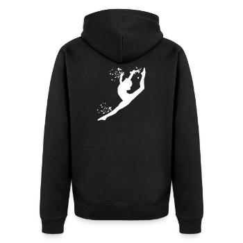 Gymnaste avec massues gymnastique rythmique - Veste à capuche bio Premium Unisexe - noir - Dos - Nico (187cm)